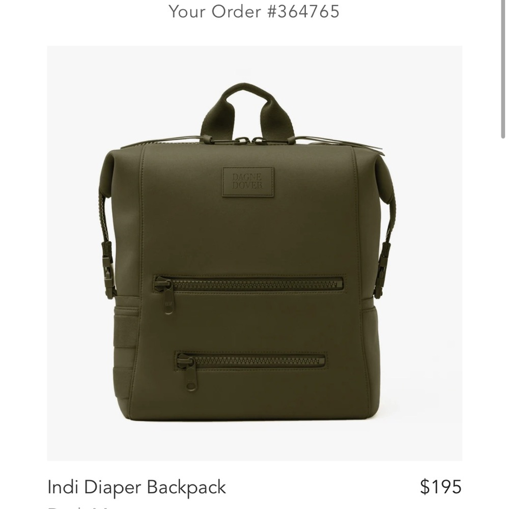 Dagne Dover Green Backpack Modern Utilitarian Design